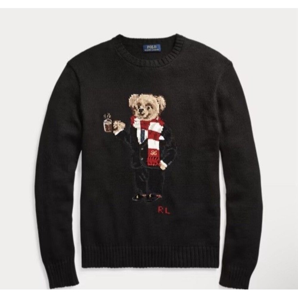 Polo Ralph Lauren Iconic Cocoa Bear Mens Crewneck Knitted Sweater Size XXL